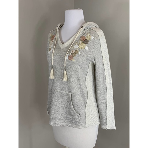 Style & Co Shabby Chic Rustic Luxury Coastal Boho Hoodie Embroidered Tassle 0-2 - Picture 6 of 10